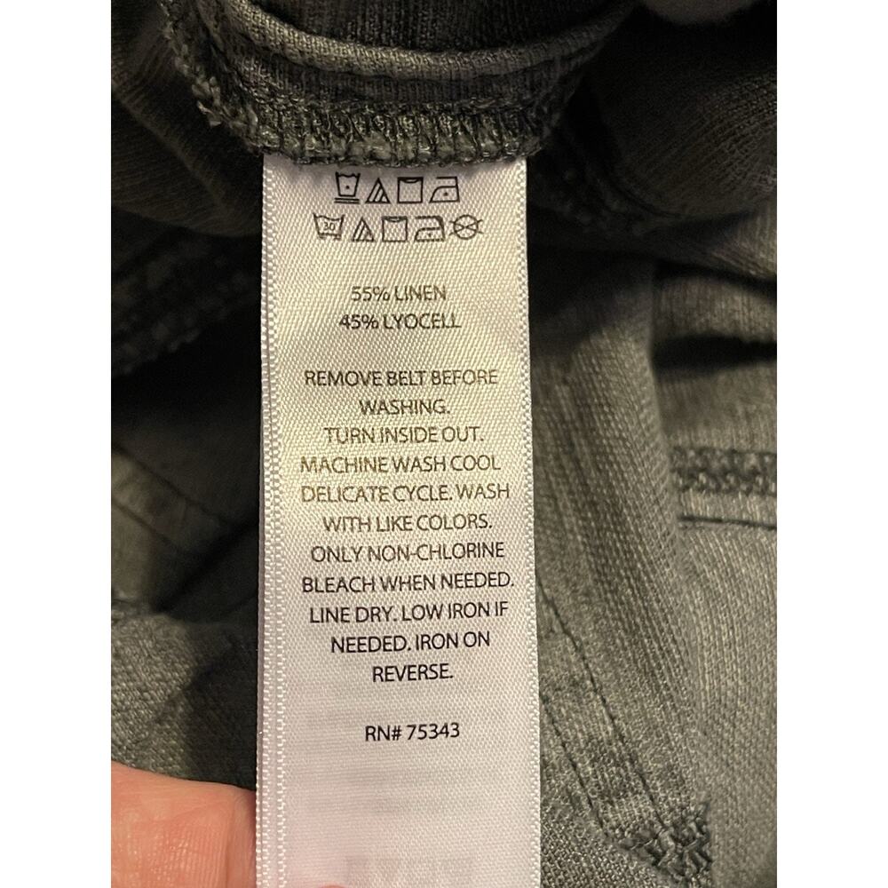 C&C California Linen Blend Casual Pants in Gray Pull-on Breaded Belt‎ - Picture 11 of 11